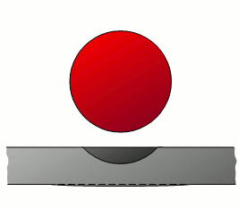 布氏測(cè)試過(guò)程中鈑金的凸起過(guò)程動(dòng)畫(huà)